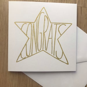 Felicitatiekaart - gefeliciteerd - je bent een ster - goed gedaan - geweldig gedaan - examenkaart - rijexamen - geslaagd voor het examen - afstudeerkaart - nieuwe baan