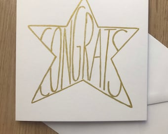 Congrats card - congratulations - you are a star - well done - great job - exam card - driving test - exam pass - graduation card - new job