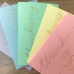 5er Pack Thinking of you Karten - Gute Besserung - Happy Birthday - Glückwunschkarte - Freundschaft Karte - Positivity Karte