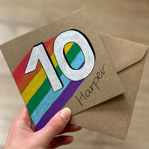Regenbogen Zahl - Geburtstagskarte - Personalisierte Geburtstagskarte - Geburtstagskarte Junge - Geburtstagskarte Mädchen - Geburtstagskarte Junge - Geburtstagskarte Mädchen
