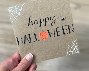 Tarjeta de feliz Halloween - Tarjeta de Halloween - Tarjeta de Halloween personalizada - Regalo de Halloween - Tarjeta de calabaza - Tarjeta de Halloween para niños - Tarjeta espeluznante