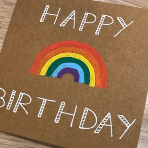 Cartão de aniversário arco-íris - cartão de aniversário personalizado - cartão de aniversário - cartão de aniversário infantil - aniversário adulto - personalizado - cartão arco-íris