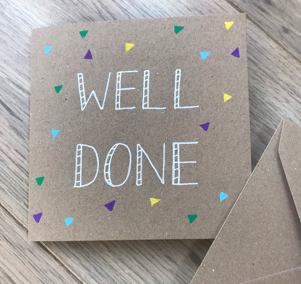 Well Done Card Great Job Card Congratulations Card Etsy