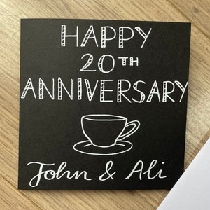 Cartão personalizado de 20º aniversário - cartão de 20º aniversário de casamento - cartão de aniversário personalizado - cartão de casamento da China - aniversário da China