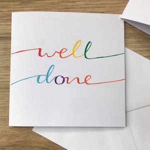 Carte arc-en-ciel de félicitations - carte de félicitations - excellent travail - félicitations - réussite à l'examen - examen de conduite - nouvel emploi - promotion