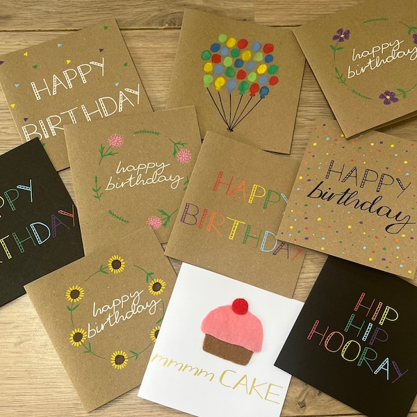 Pack of 10 mixed birthday cards - birthday card pack - pack of birthday cards - birthday cards - birthday cards for all - fun birthday cards