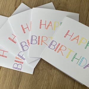 Lot de 5 cartes d'anniversaire arc-en-ciel - cartes d'anniversaire arc-en-ciel - lot de cartes d'anniversaire - joyeux anniversaire - anniversaire arc-en-ciel - carte d'anniversaire amusante
