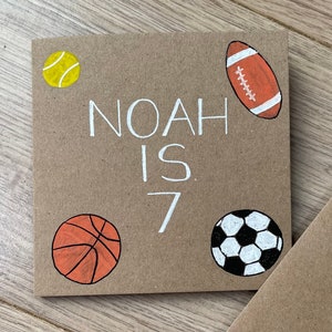 Sport Geburtstagskarte - Sportkarte - Fußballkarte - Basketballkarte - Tenniskarte - Rugbykarte - Sportliebhaberkarte - Jungen-Geburtstagskarte