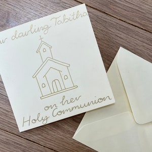 Tarjeta de comunión - tarjeta de comunión personalizada - tarjeta de primera comunión - regalo de comunión - felicitaciones por tu comunión