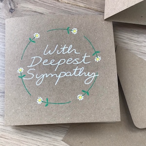 Beileidskarte - herzliche Grüße - Beileidskarte - Trauerkarte - Blumenkarte - Trauerkarte - Gänseblümchen Karte