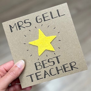 Meilleure carte de professeur - carte de professeur vedette - carte de crèche - travailleur clé - carte de maternelle - carte de remerciement - professeur personnalisée - cadeau pour professeur