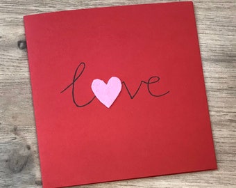 Carte coeur d'amour - carte de Saint Valentin - carte d'amour - carte de mariage - carte de fiançailles - carte d'anniversaire