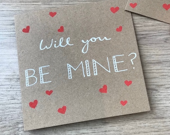 Will you be mine card - be mine - proposal card - valentines card - valentines day - marry me - personalised card - declaration of love