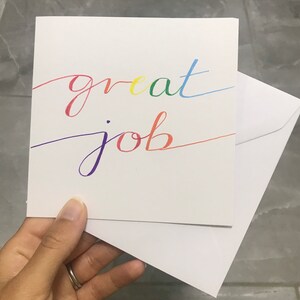 Tarjeta de gran trabajo - tarjeta de bien hecho - tarjeta de felicitaciones - tarjeta de positividad - tarjeta de arcoíris - lo hiciste genial - trabajo fabuloso - eres increíble