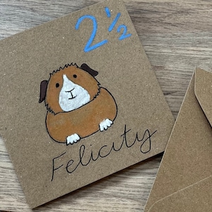 Tarjeta de conejillo de indias - tarjeta de cumpleaños de conejillo de indias - tarjeta de cumpleaños - tarjeta de cumpleaños para niños - cumpleaños de niña - cumpleaños de niño - tarjeta para amantes de los animales