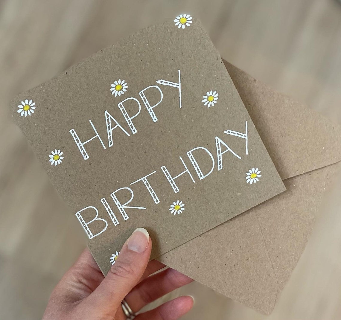 Daisy Birthday Card - Flower Birthday Card - Happy Birthday Card ...