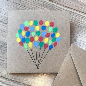 Ballon Geburtstagskarte - Strauß Ballons - Geburtstagskarte - Geburtstag für Erwachsene - Geburtstag Junge - Mädchen Geburtstag - Ballon Karte - Geburtstagswünsche