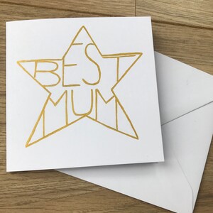 Najlepsza karta dla mamy - Karta z gwiazdką - Karta na Dzień Matki - Karta dla mamy - mama - niania - mama - babcia - urodziny mamy - spersonalizowana karta - karta pozytywna