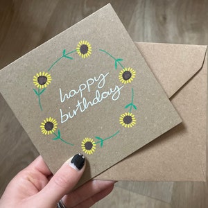 Verjaardagskaart zonnebloem - verjaardagskaart - zonnebloemkaart - gepersonaliseerde verjaardagskaart - bloemenkaart - verjaardagskaart bloem - verjaardag moeder