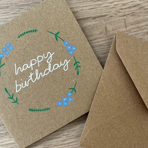 Vergeet me niet-verjaardagskaart - vergeet-mij-niet-kaart - verjaardagskaart - bloemenkaart - moeder verjaardag - oma verjaardag - late verjaardagskaart