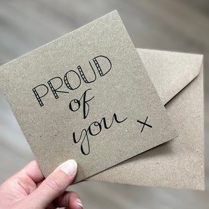 Carte Fier of you - carte positive - carte de félicitations - carte de félicitations - carte d'examen - carte de réussite à l'examen - si fier de vous - nouvelle carte de travail