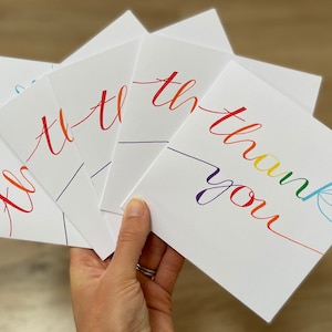 Pack Dankeskarten - Dankeskarten-Pack - Dankeskarten - Regenbogen-Dankeskarten - Hochzeits-Dankeskarte - Geburtstags-Dankeschön -