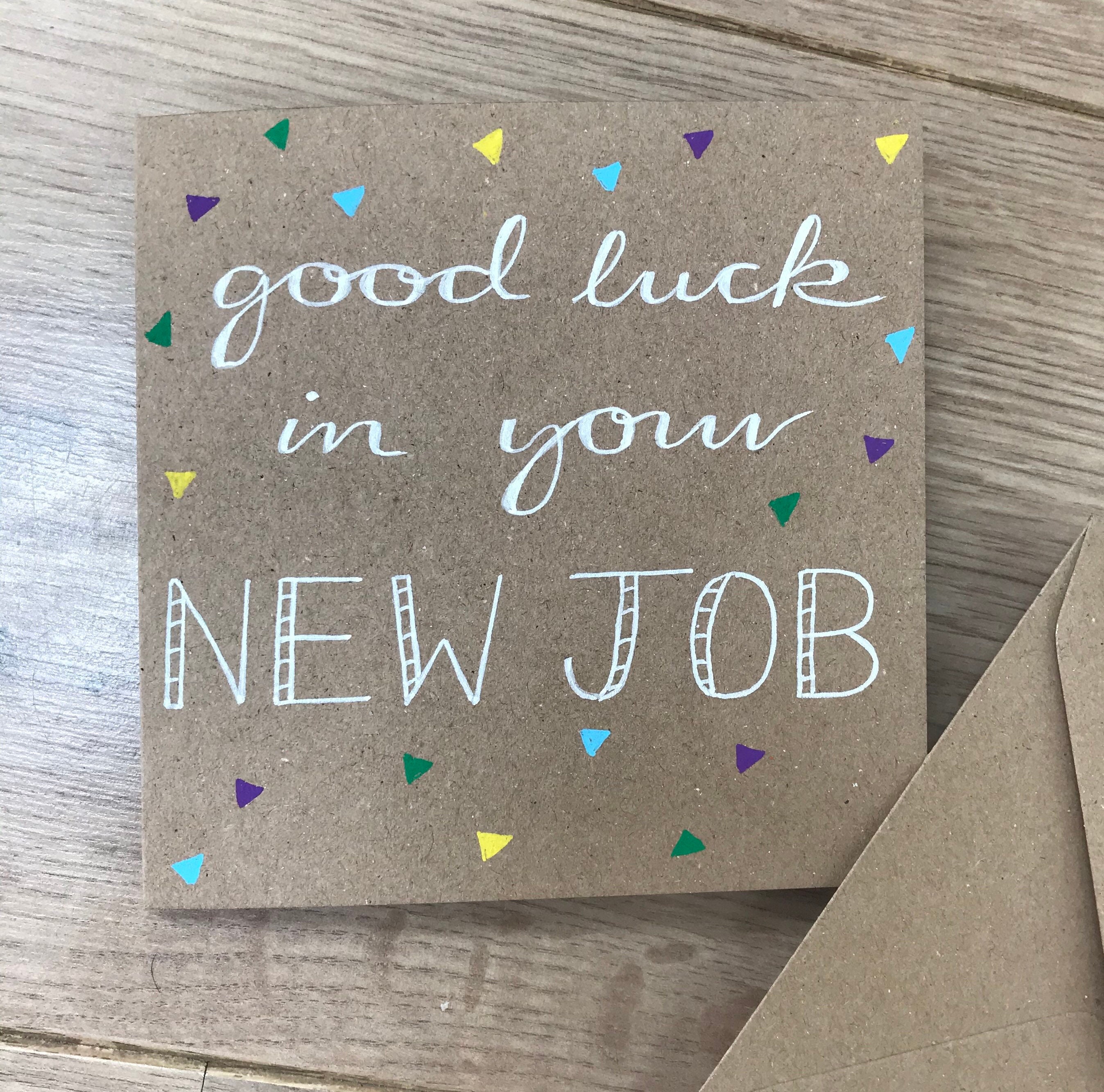 Good Luck In Your New Job New Job Card Well Done Card Etsy Uk