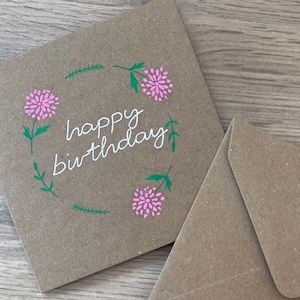 Cartão de aniversário de crisântemo - cartão de crisântemo - cartão de aniversário - cartão de aniversário floral - cartão de aniversário de novembro - flor de nascimento de novembro