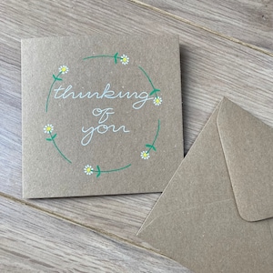 Carte pensée à vous - carte de marguerite - carte de fleur - envoi d'ondes positives - carte de sympathie - carte de positivité - carte d'encouragement - bonnes ondes