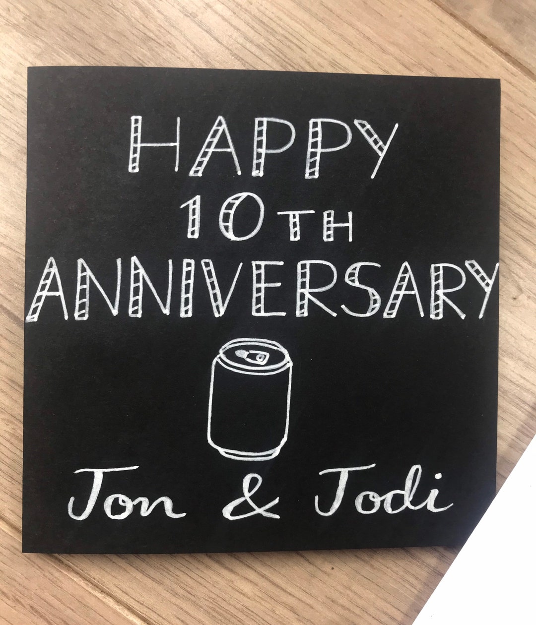 10th Wedding Anniversary Card - Tin Anniversary Card - 10th Anniversary ...