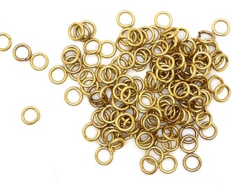 40 Pcs - Open jump rings - Raw brass primer 6 x 1 mm (nickel free)