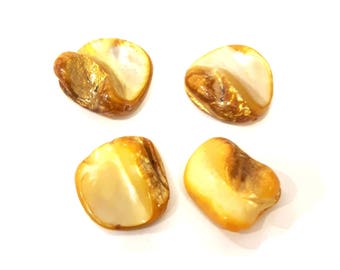5 Pcs - Perles Nacre nuggets irréguliers - nacre marron  de 6 mm à 15 mm