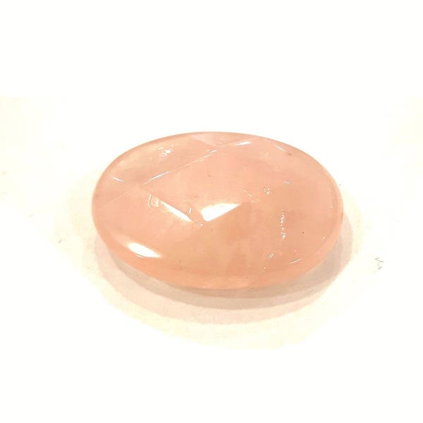 1 Pcs - Oval Palet Faceted Rose Quartz - Semi-precious stone 30 x 22 x 0.7 mm