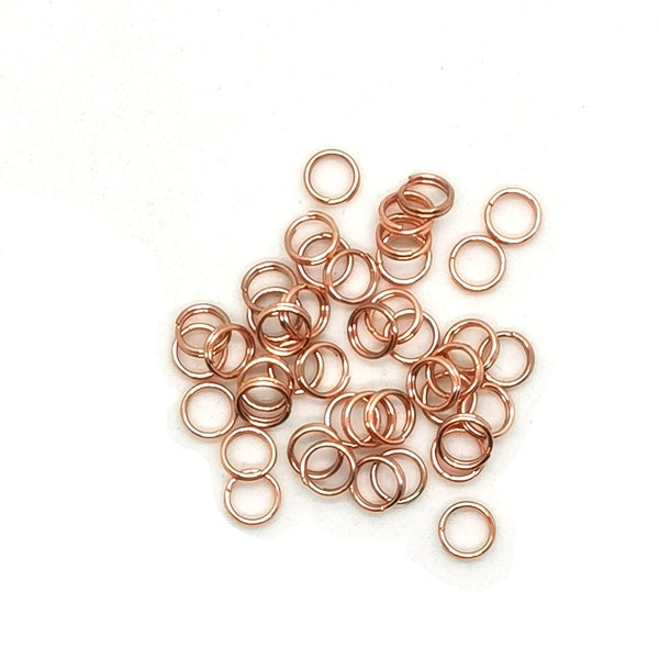 50 Pcs - Anneaux doubles - cuivrés 6 mm (sans nickel)