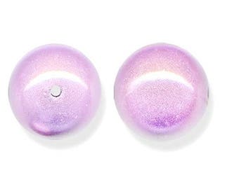 10 Pcs - Round Miracle Pearls - 10 mm violet synthetic beads
