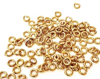 50 Pcs - Open rings - raw brass 0.4 x 0.1 mm (nickel free)