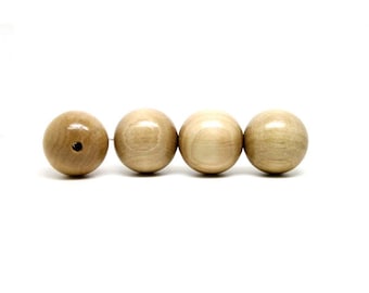 50 st - Vanliga runda pärlor - Lackerade naturliga träpärlor 8 mm