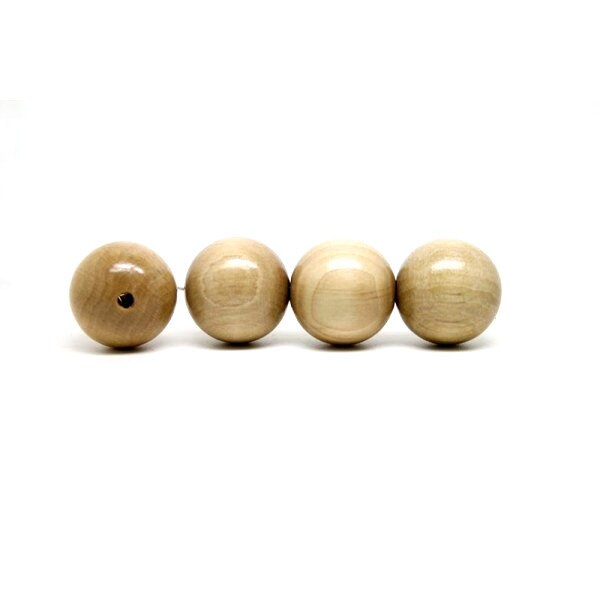 50 Pcs - Perles rondes regulieres - Perles en bois naturel vernies 8 mm