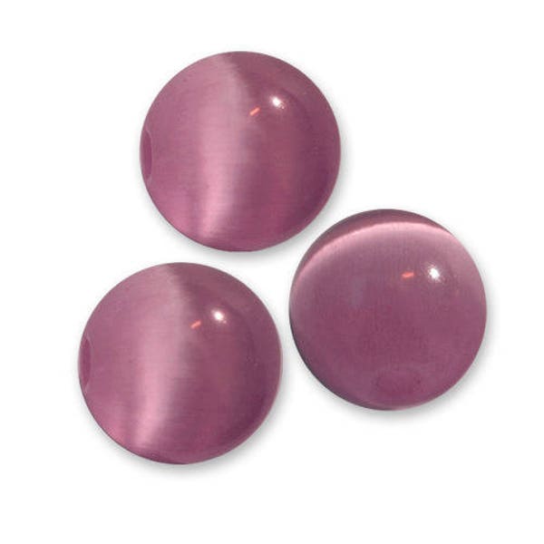 5 Pcs: Perles oeil de chat rose - perles en verre  12 mm