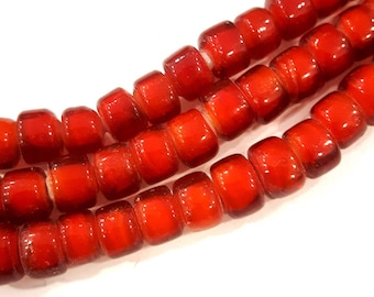 10 Pcs - Glass - red beads 5 x 4 mm rondelles beads