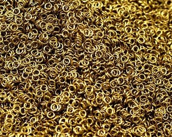50 Pcs - Open rings - raw brass findings 3.5 x 0.7 mm (nickel free)