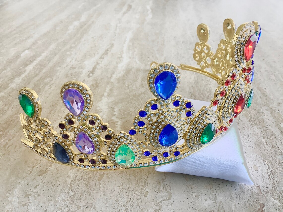 Spectacular Multi coloured colored rainbow Tiara Wedding Etsy