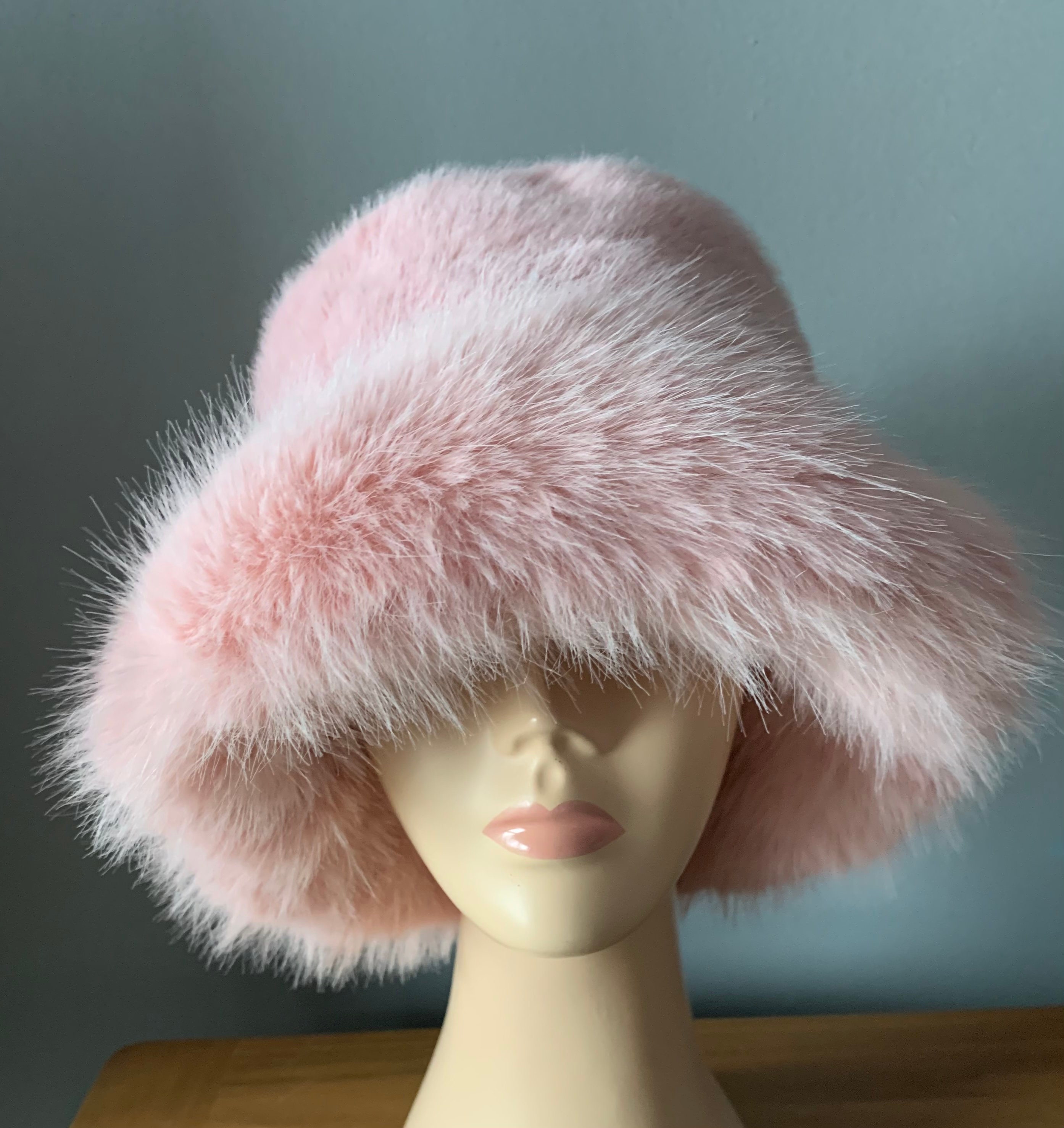 Bright Pink Faux Fur Oversized Hat