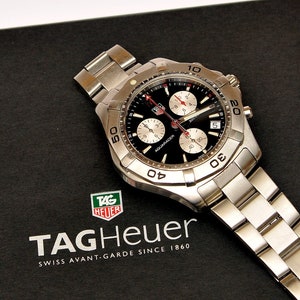 Tag Heuer Aquaracer +BOX PAPERS 300m CAF1110 cronografo in vetro zaffiro con scatola e tutte le carte quadrante nero
