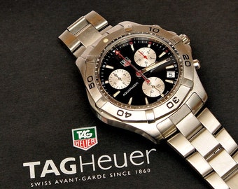 Tag Heuer Aquaracer BOX PAPERS 300m CAF1110 cronografo de cristal de zafiro con caja y todos los papeles esfera negra Etsy Mexico