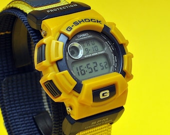 Ultra rare MInt CASIO DW 9550 1918  early G shock yellow diving watch Bpm counter w/box 1990s