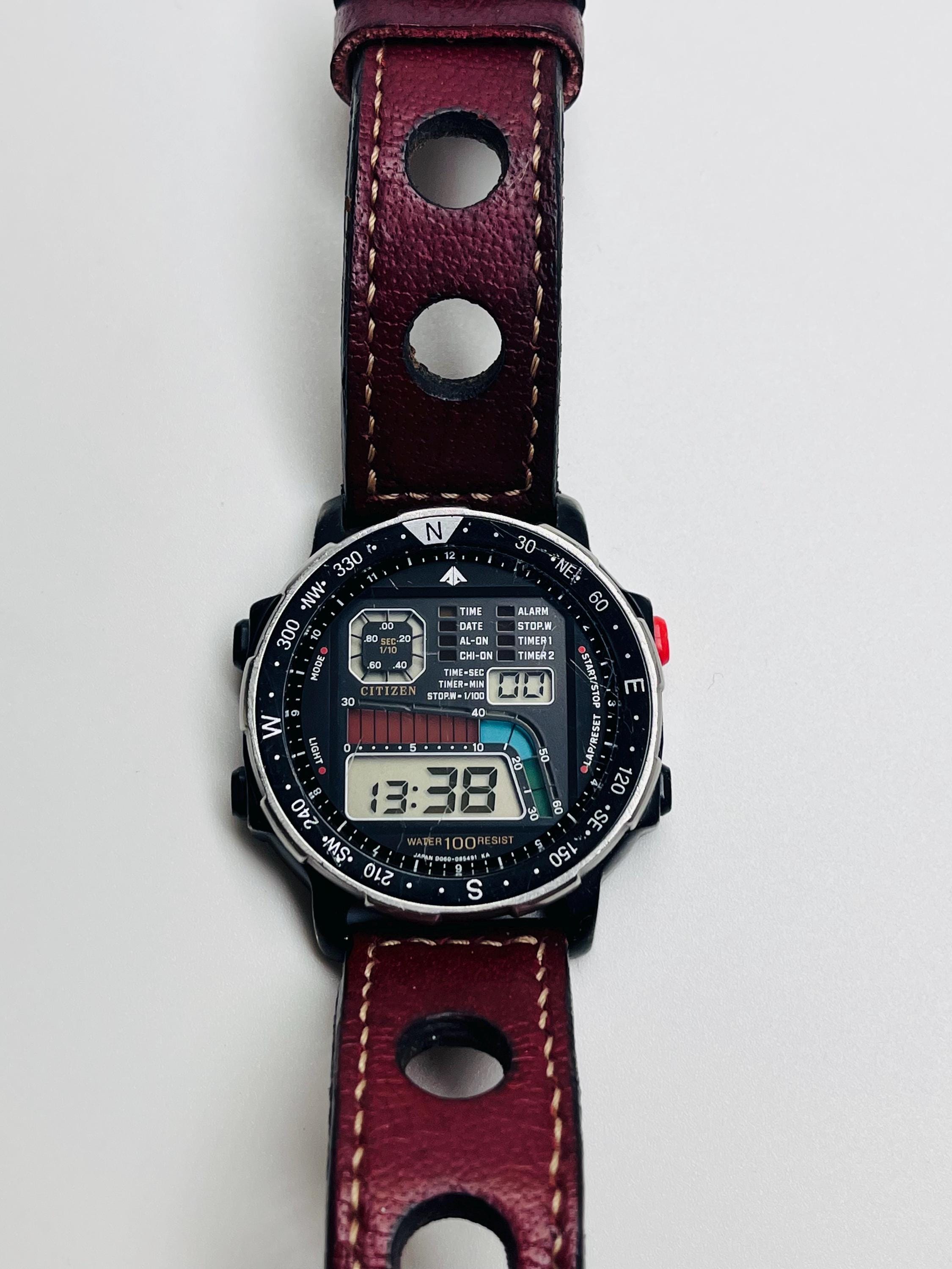 FREE Usa Shipping Rare Citizen D060 Promaster 80s Windsurfing LCD