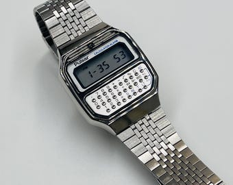 FREE Usa Shipping Mint Rare Pulsar Calculator Watch Y739 5019 Near
