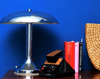 Vintage Mushroom Lamp 1960s Chrome Midcentury Space Age Desk Lamp