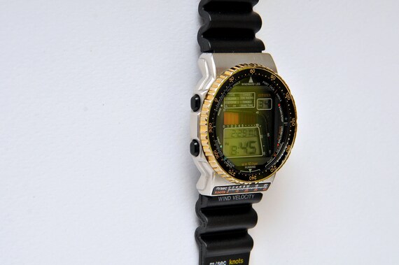 Rare Gold Citizen D120 Promaster 80s Windsurfing LCD Digital | Etsy